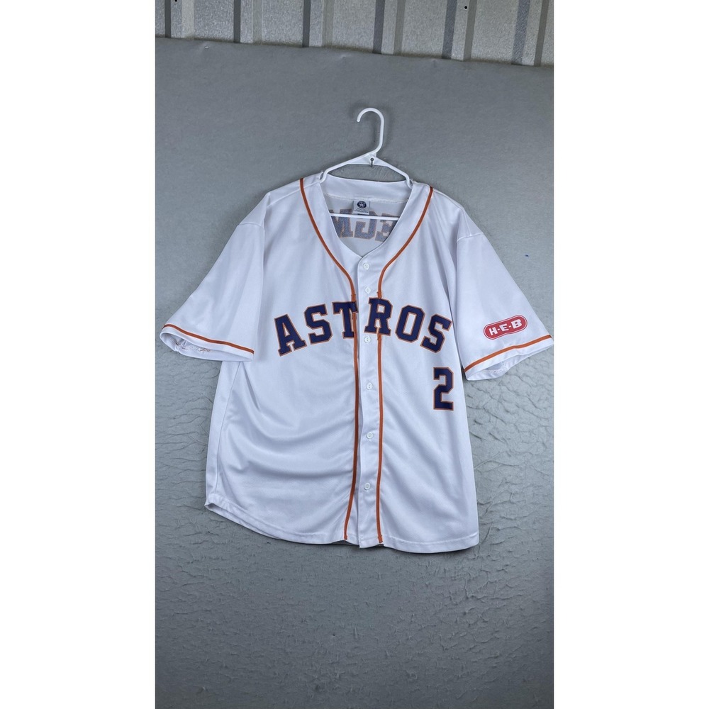 Houston Astros Jersey Mens XL White MLB Baseball Bregman 2 HEB Sponsor Promo